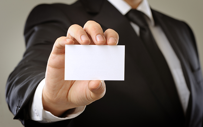 showing blank business card royalty